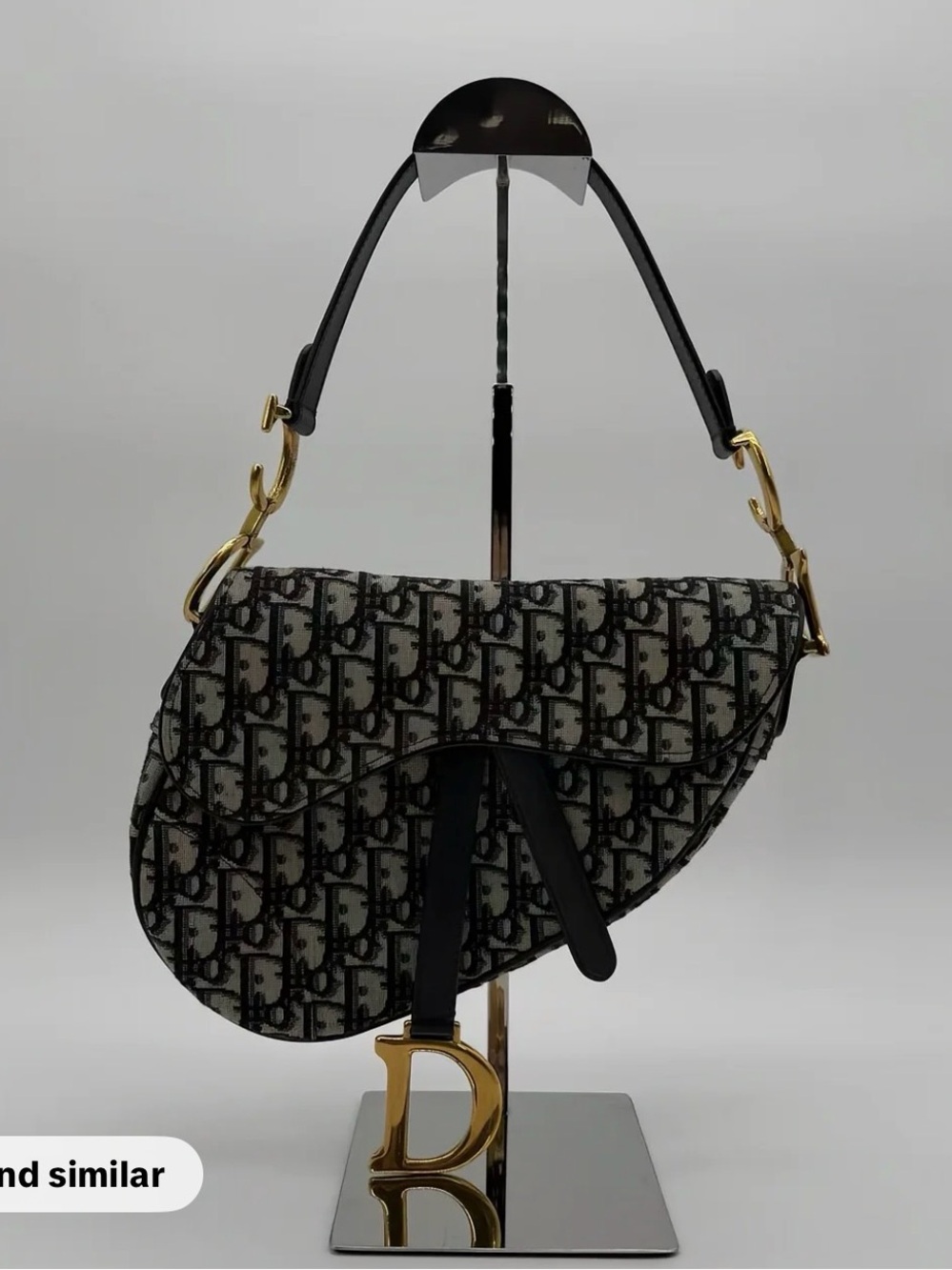 Dior Navy Saddle Oblique Shoulder Bag